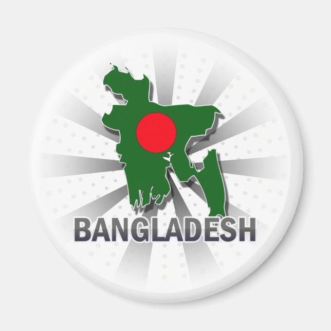 Imán Mapa de Bandera de Bangladesh 2.0 (Frente)