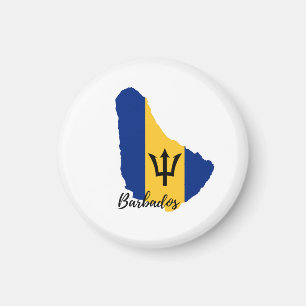 Imán Mapa de bandera de Barbados