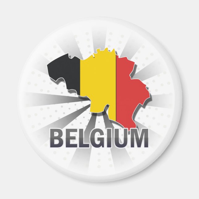 Imán Mapa de bandera de Bélgica 2.0 (Frente)