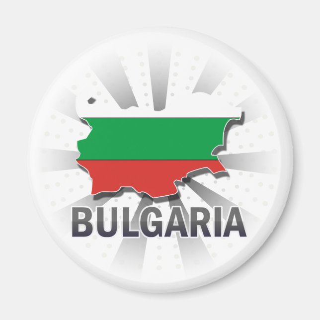 Imán Mapa de bandera de Bulgaria 2.0 (Frente)