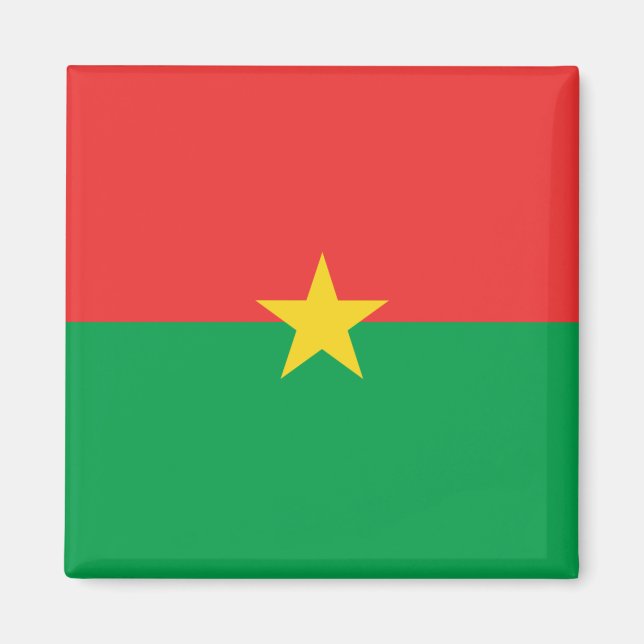 Imán Mapa de bandera de Burkina Faso (Frente)