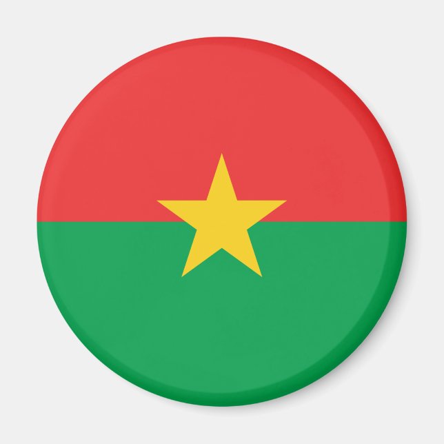 Imán Mapa de bandera de Burkina Faso (Frente)