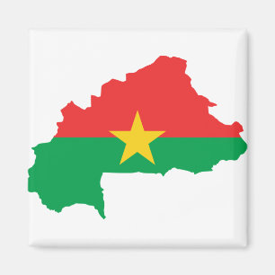 Imán Mapa de bandera de Burkina Faso BF