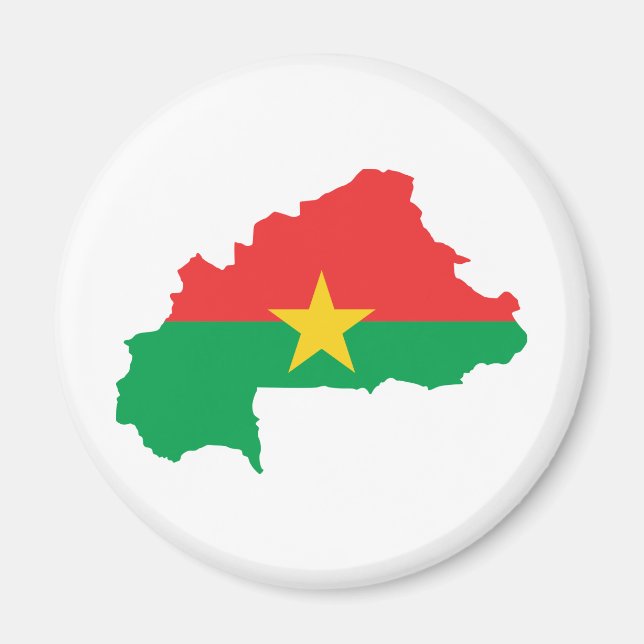 Imán Mapa de bandera de Burkina Faso BF (Frente)