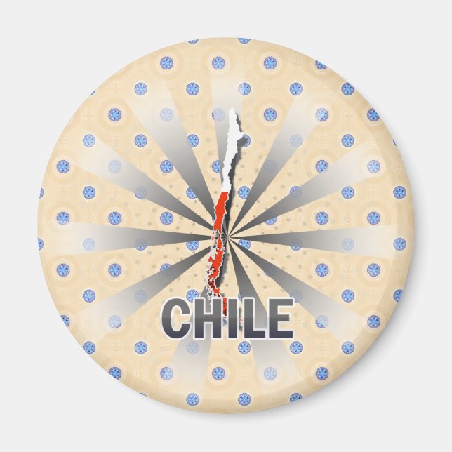 Imán Mapa de bandera de Chile 2.0 (Frente)