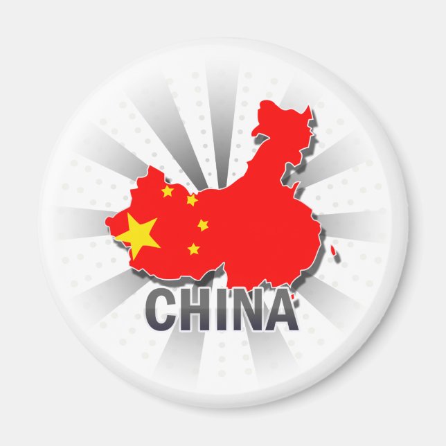 Imán Mapa de bandera de China 2.0 (Frente)