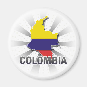 Imán Mapa de bandera de Colombia 2.0