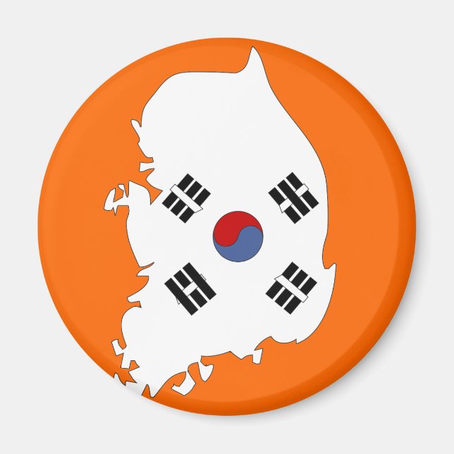 Imán Mapa de bandera de Corea del Sur (Frente)