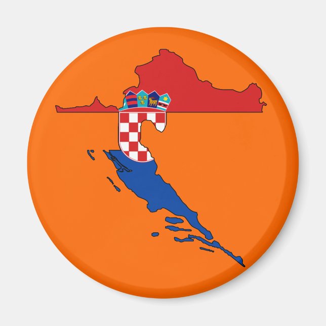 Imán Mapa de bandera de Croacia (Frente)