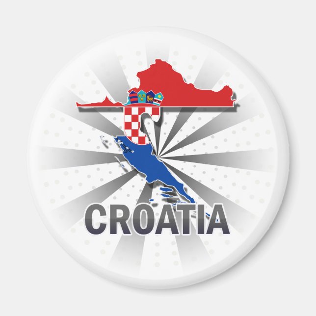 Imán Mapa de bandera de Croacia 2.0 (Frente)