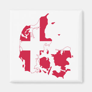 Imán Mapa de bandera de Dinamarca