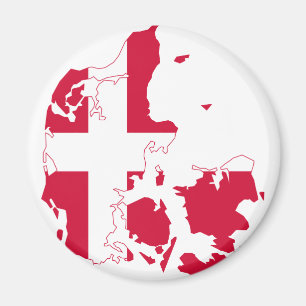 Imán Mapa de bandera de Dinamarca DK