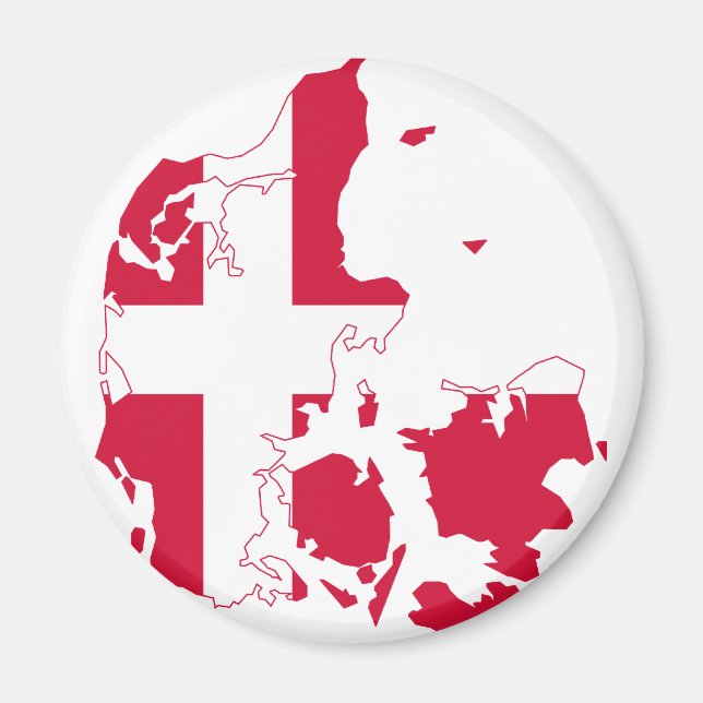 Imán Mapa de bandera de Dinamarca DK (Frente)