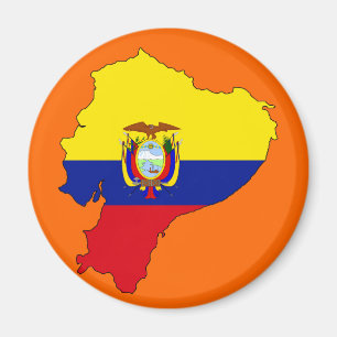 Imán Mapa de bandera de Ecuador