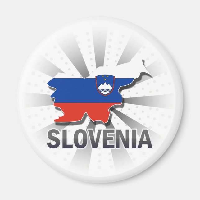 Imán Mapa de bandera de Eslovenia 2.0 (Frente)