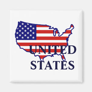 Imán Mapa de bandera de Estados Unidos