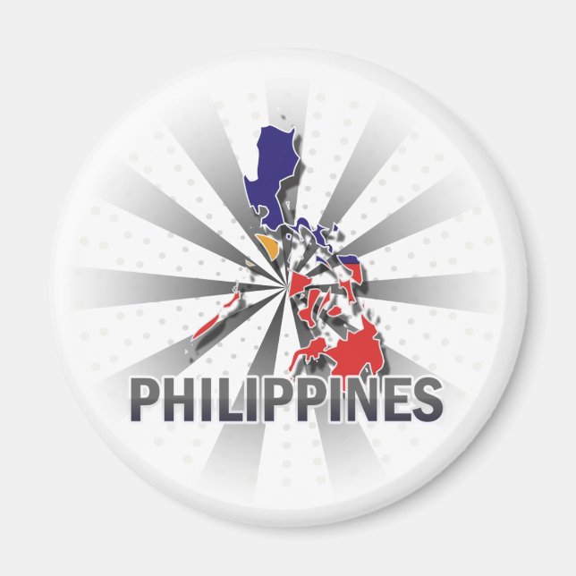 Imán Mapa de bandera de Filipinas 2.0 (Frente)