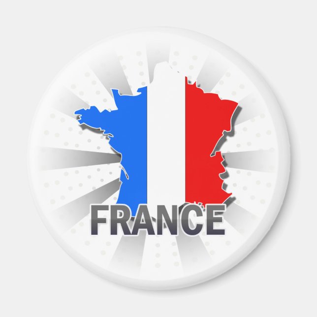 Imán Mapa de bandera de Francia 2.0 (Frente)