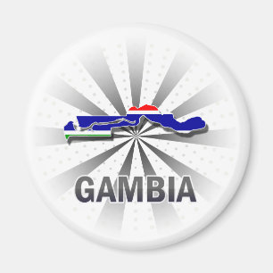 Imán Mapa de bandera de Gambia 2.0