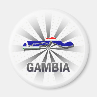 Imán Mapa de bandera de Gambia 2.0
