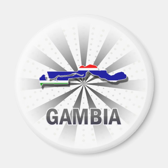 Imán Mapa de bandera de Gambia 2.0 (Frente)