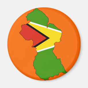 Imán Mapa de bandera de Guyana