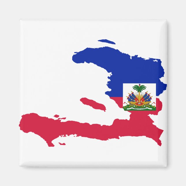 Imán Mapa de bandera de Haití HT (Frente)