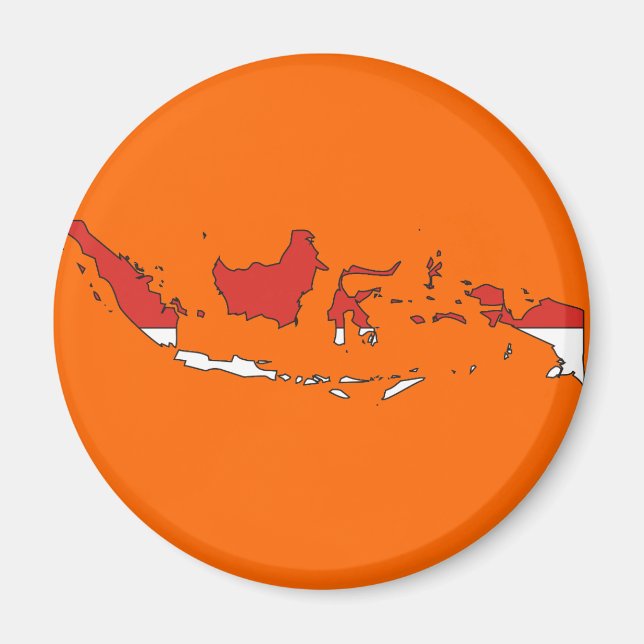 Imán Mapa de bandera de Indonesia (Frente)
