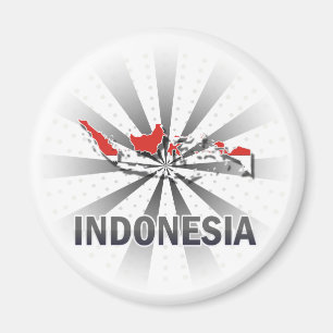 Imán Mapa de bandera de Indonesia 2.0