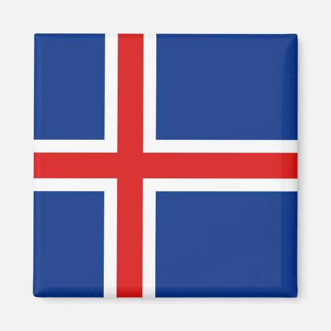 Imán Mapa de bandera de Islandia (Frente)