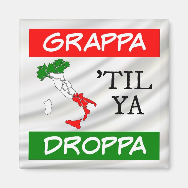 Imán Mapa de bandera de Italia sobre satén (Frente)