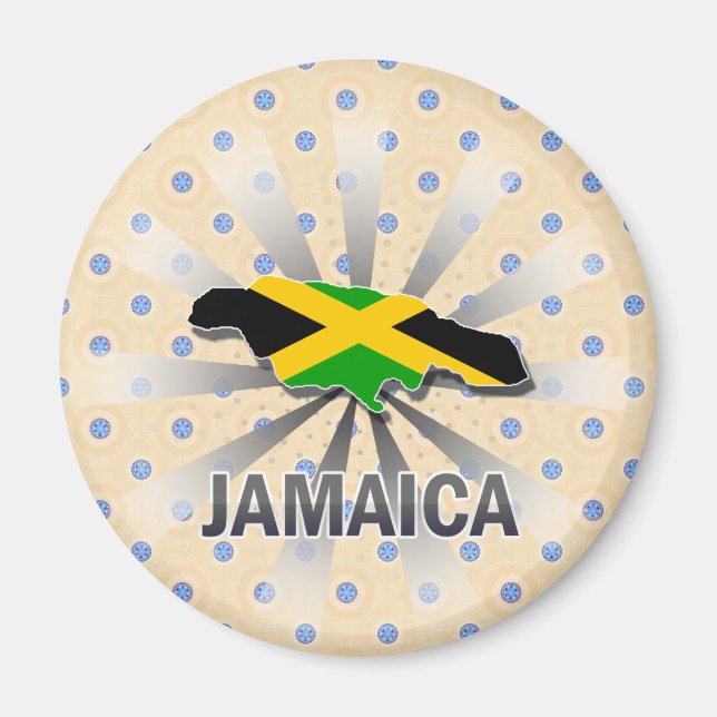 Imán Mapa de bandera de Jamaica 2.0 (Frente)