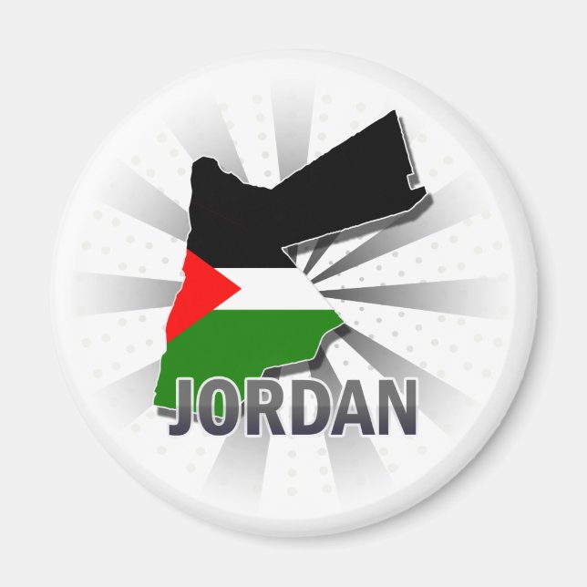 Imán Mapa de bandera de Jordania 2.0 (Frente)
