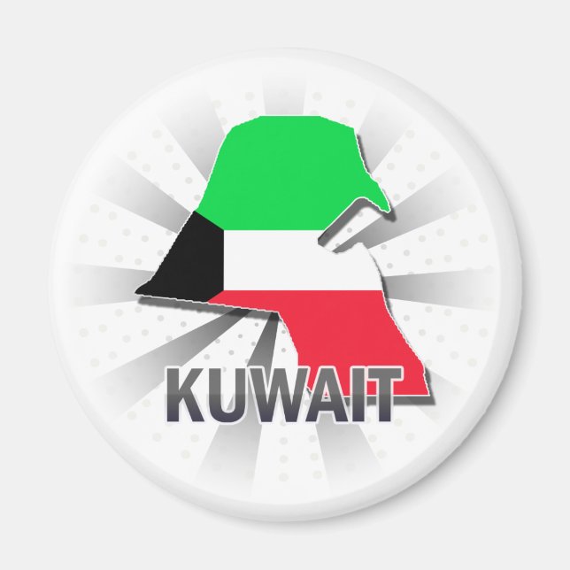 Imán Mapa de bandera de Kuwait 2.0 (Frente)