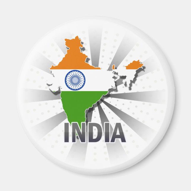Imán Mapa de bandera de la India 2.0 (Frente)