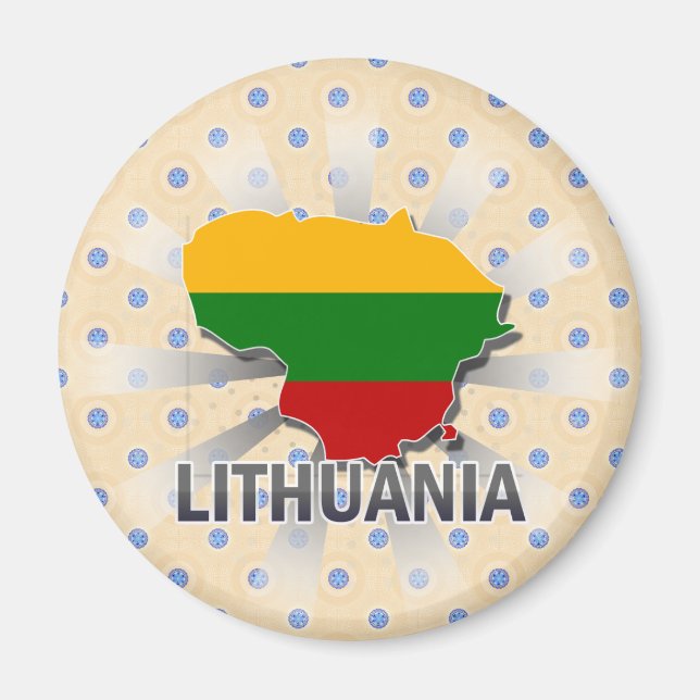 Imán Mapa de bandera de Lituania 2.0 (Frente)