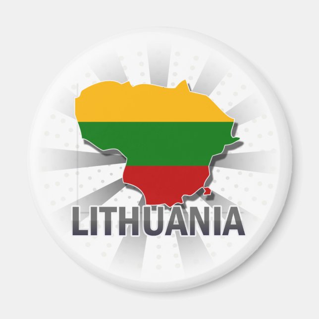 Imán Mapa de bandera de Lituania 2.0 (Frente)