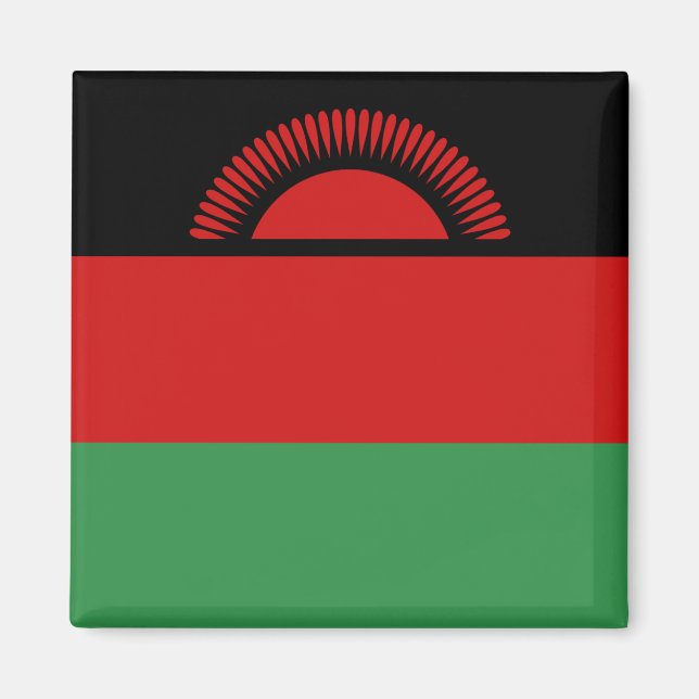Imán Mapa de bandera de Malawi (Frente)