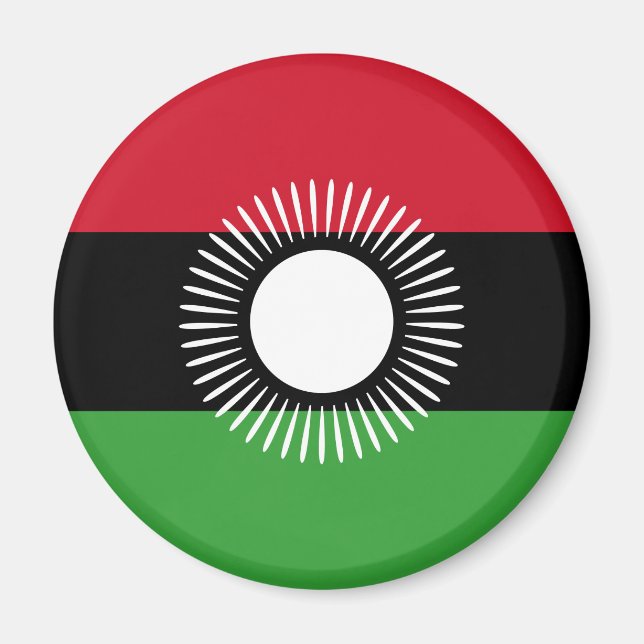 Imán Mapa de bandera de Malawi (Frente)