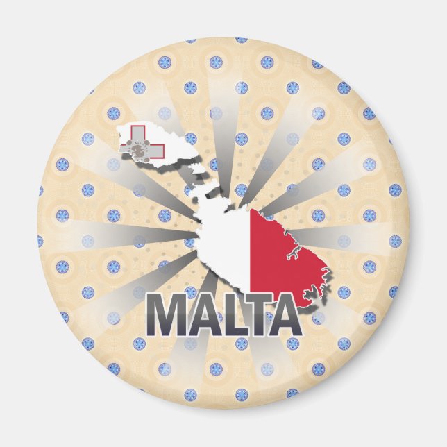 Imán Mapa de bandera de Malta 2.0 (Frente)