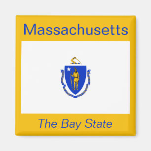 Imán Mapa de bandera de Massachusetts