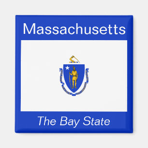 Imán Mapa de bandera de Massachusetts