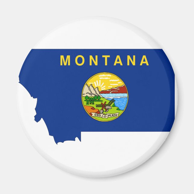 Imán Mapa de bandera de Montana (Frente)