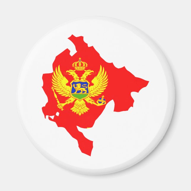 Imán Mapa de bandera de Montenegro tamaño completo (Frente)