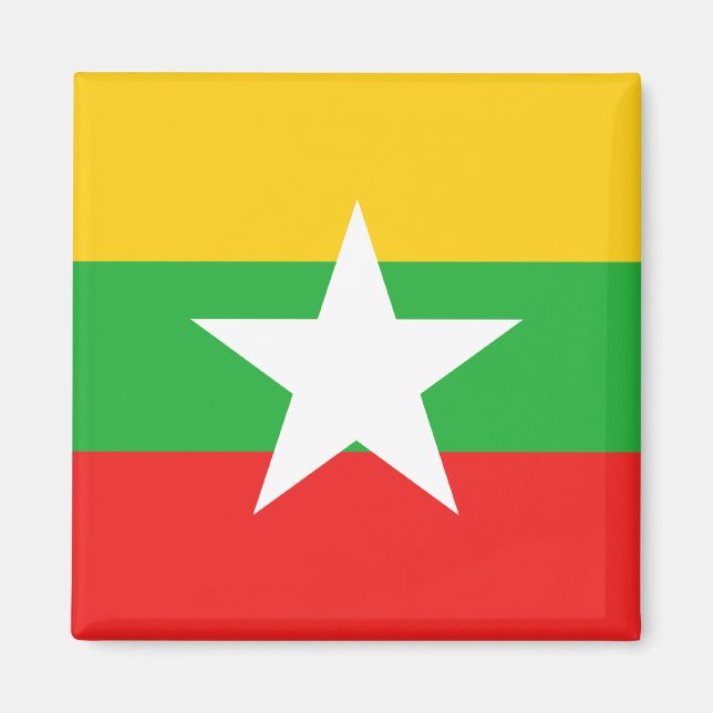 Imán Mapa de bandera de Myanmar (Frente)