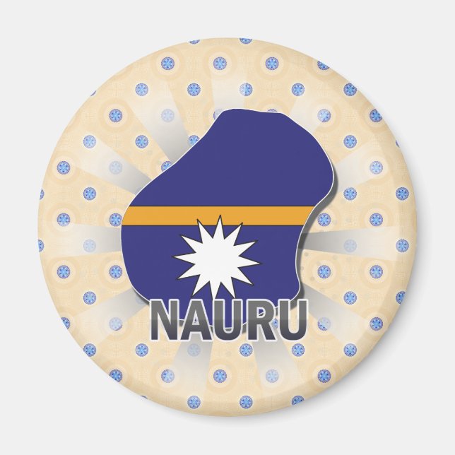 Imán Mapa de bandera de Nauru 2.0 (Frente)