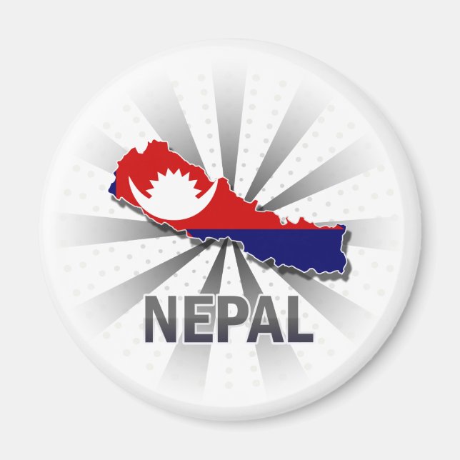 Imán Mapa de bandera de Nepal 2.0 (Frente)
