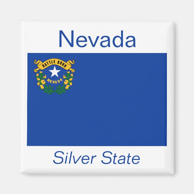 Imán Mapa de bandera de Nevada (Frente)