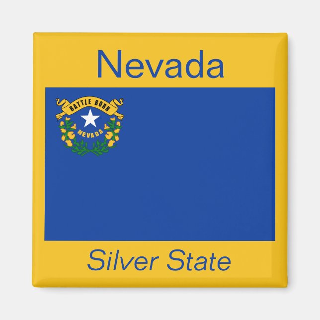 Imán Mapa de bandera de Nevada (Frente)