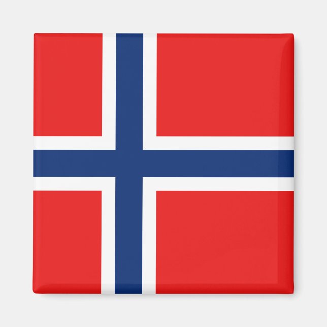 Imán Mapa de bandera de Noruega (Frente)